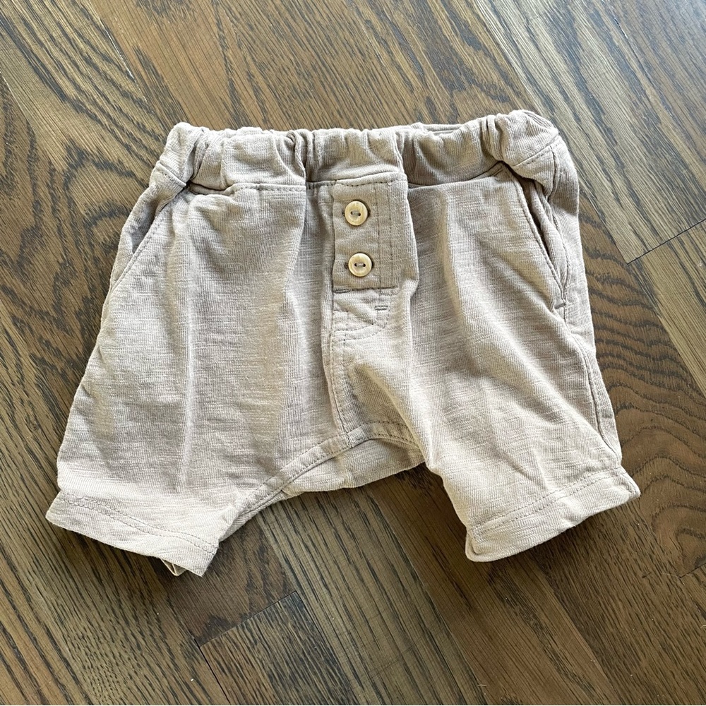 H&M Slub Jersey Beige Baby Shorts, 3 Months